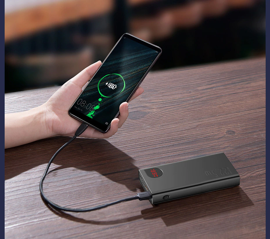 Baseus 22.5W Power Bank 20000mAh Portable Fast Charging Powerbank Type C PD Quick Charge Poverbank - Image 7