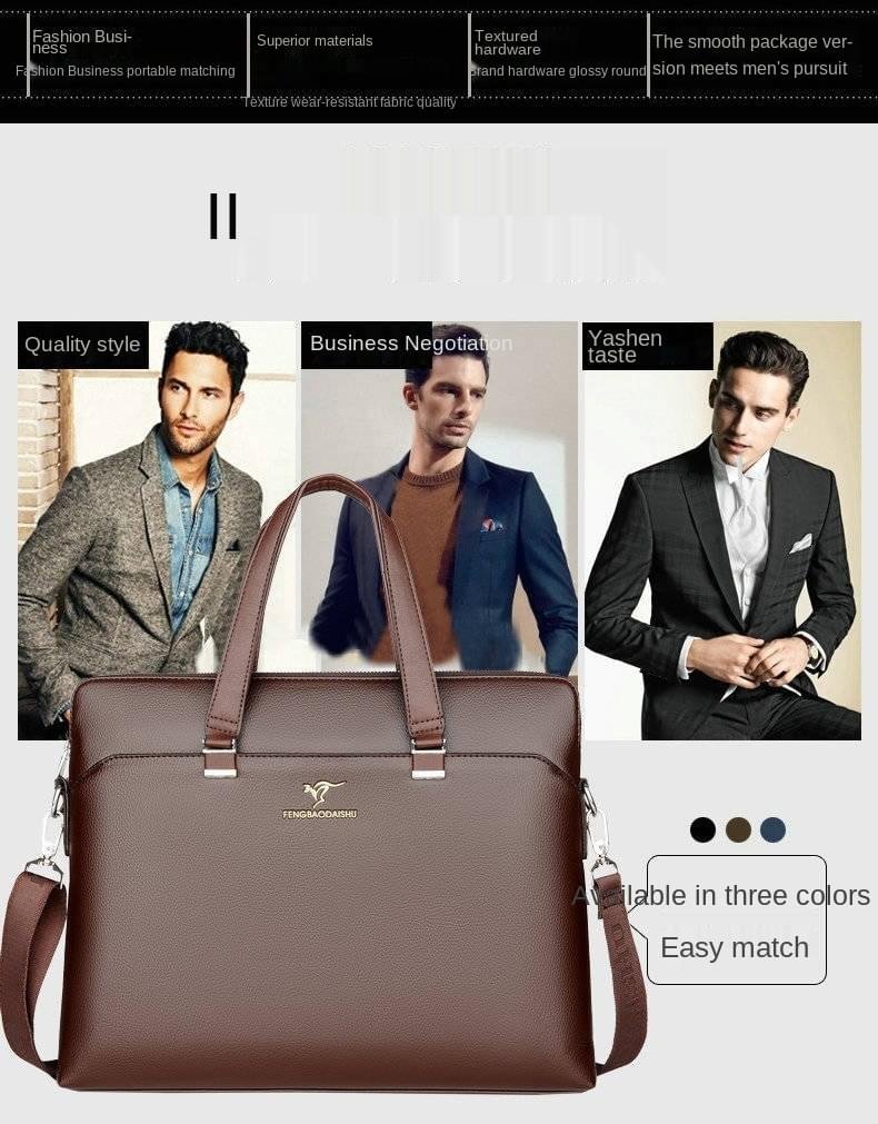 Luxury Briefcase Business PU Leather office Laptop Bag