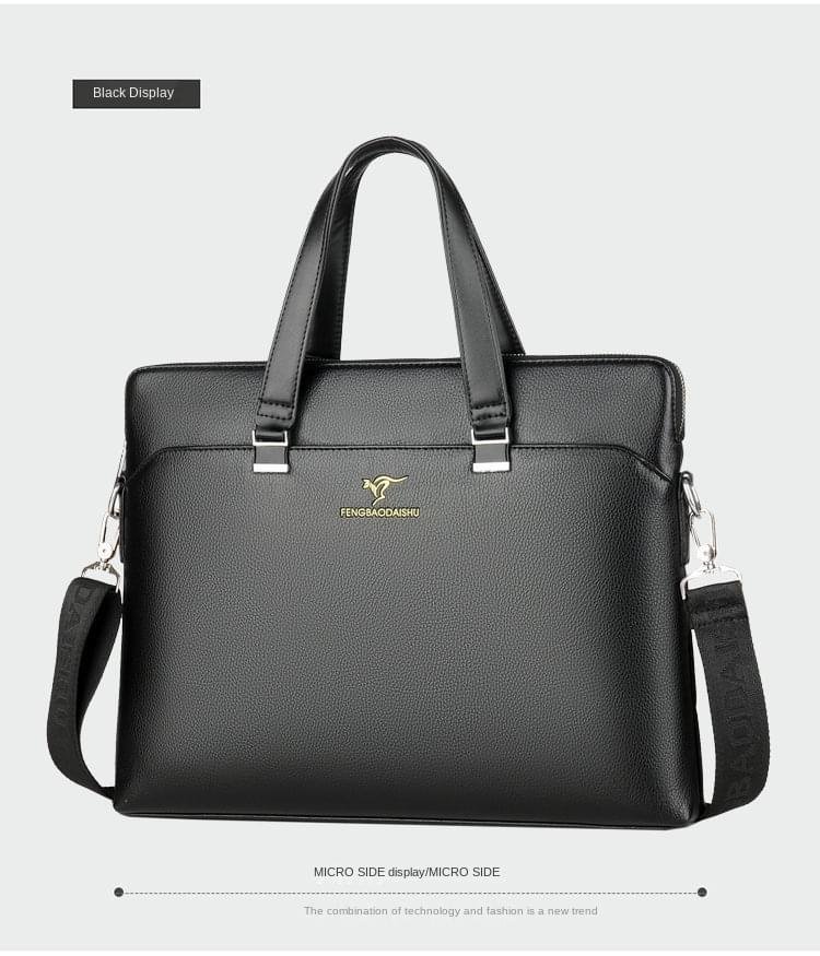 Luxury Briefcase Business PU Leather office Laptop Bag - Image 7