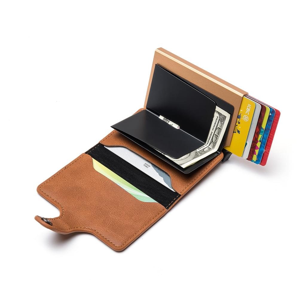 New Rfid Blocking Carbon Fiber Vintage Leather Card Holder Wallet - Image 16