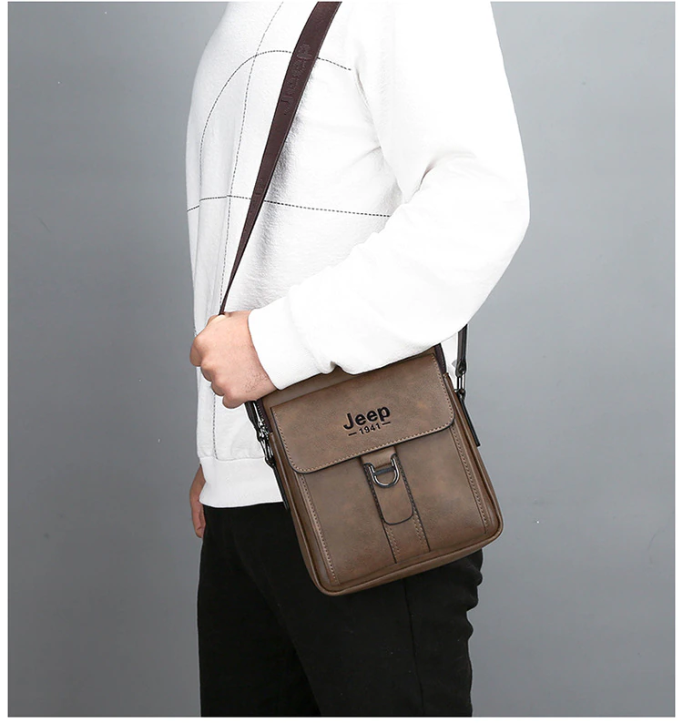 Luxury Brand Vintage Leather Messenger Shoulder Bag - Image 4