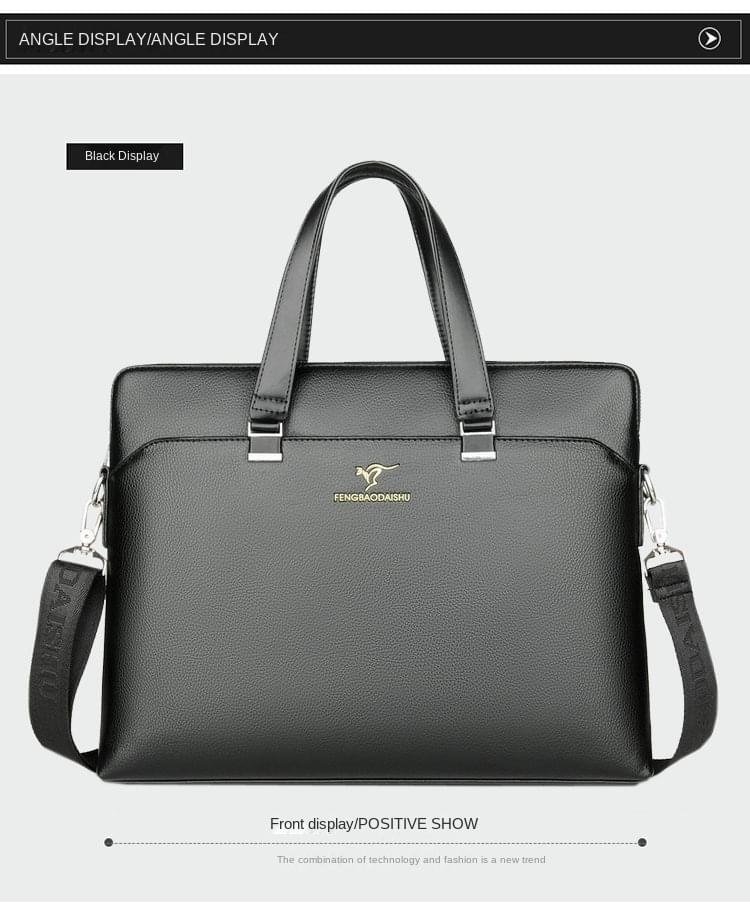 Luxury Briefcase Business PU Leather office Laptop Bag - Image 9
