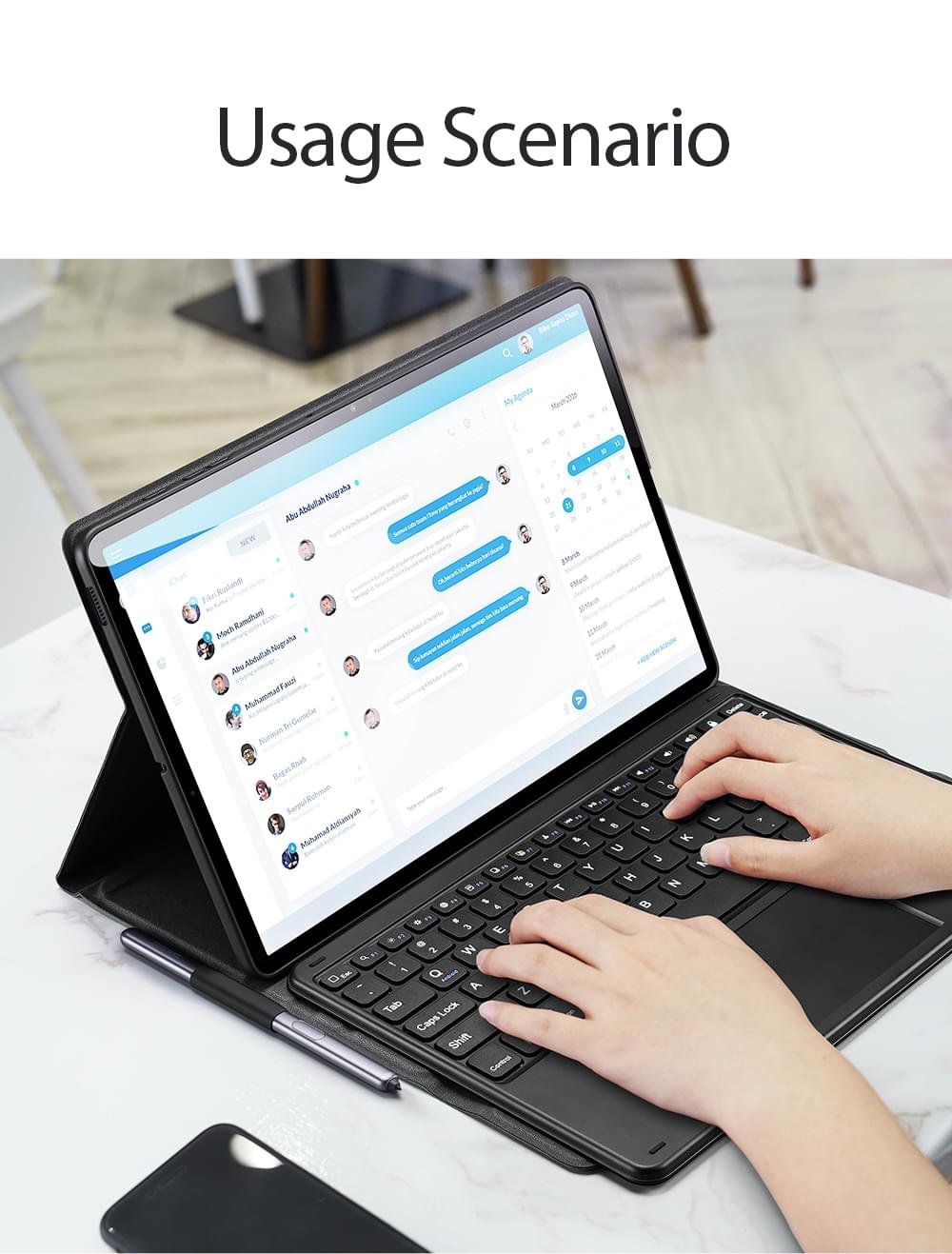 Luxury Premium Smart Wireless Protective High-quality Bluetooth  Keyboard Case Cover - Image 11