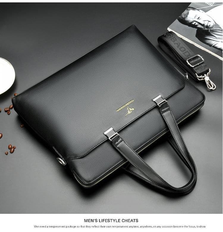 Luxury Briefcase Business PU Leather office Laptop Bag - Image 10