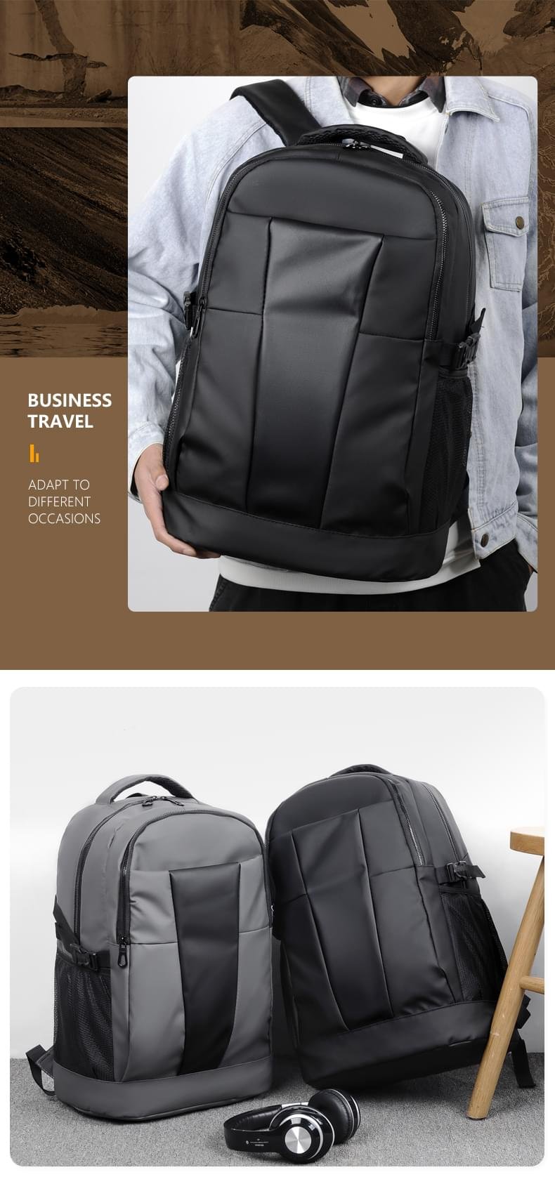 Luxury Premium High Quality Waterproof backpack Laptop Bag - Image 3