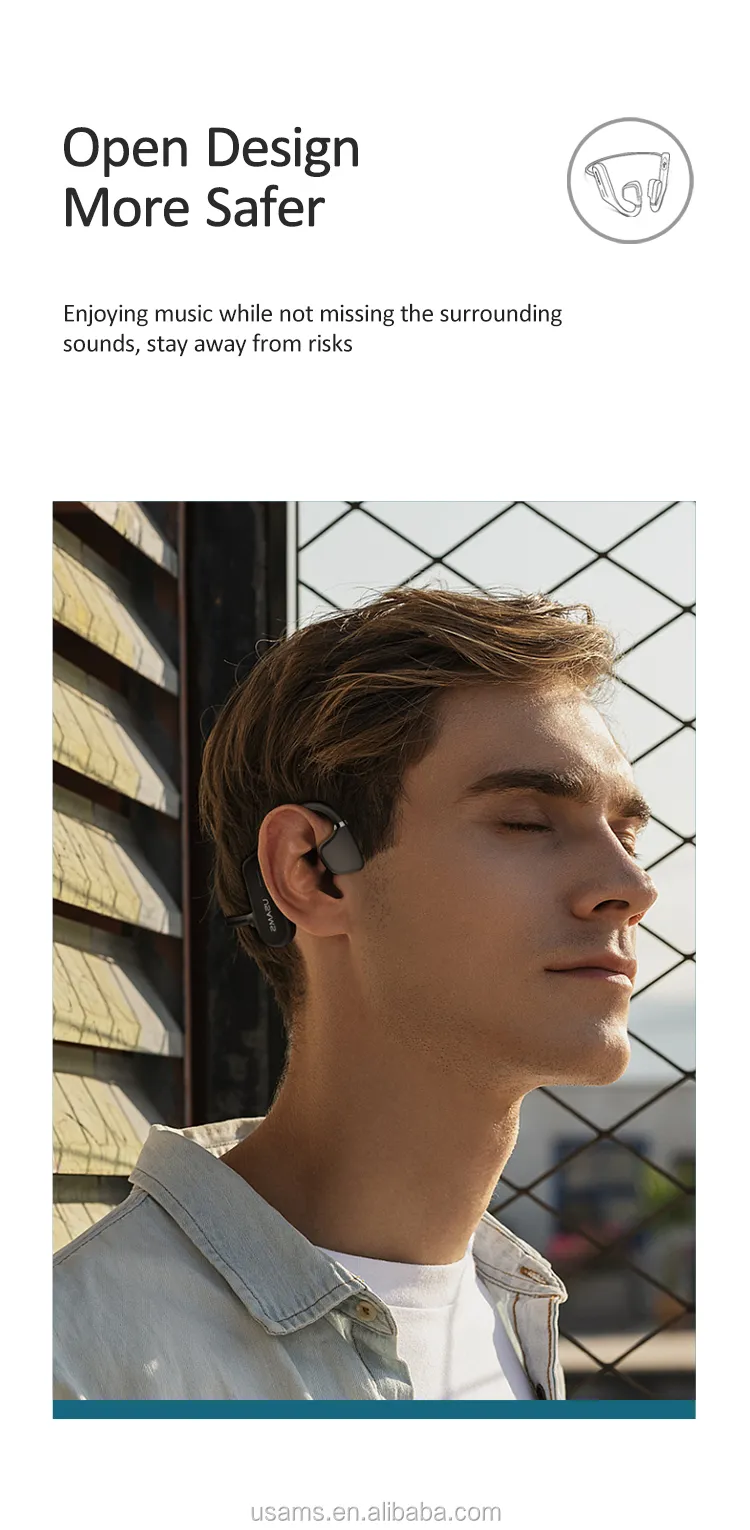 USAMS Bone Conduction Wireless Headphones Open Ear - Image 17