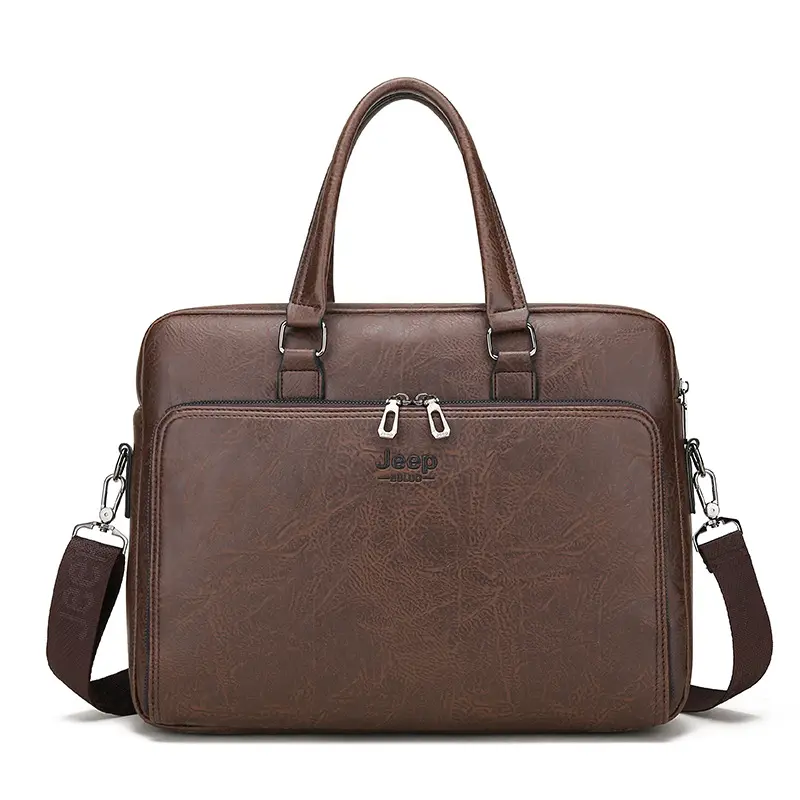 JEEP BULUO Waterproof Retro PU Leather Business Laptop Bag - Image 19