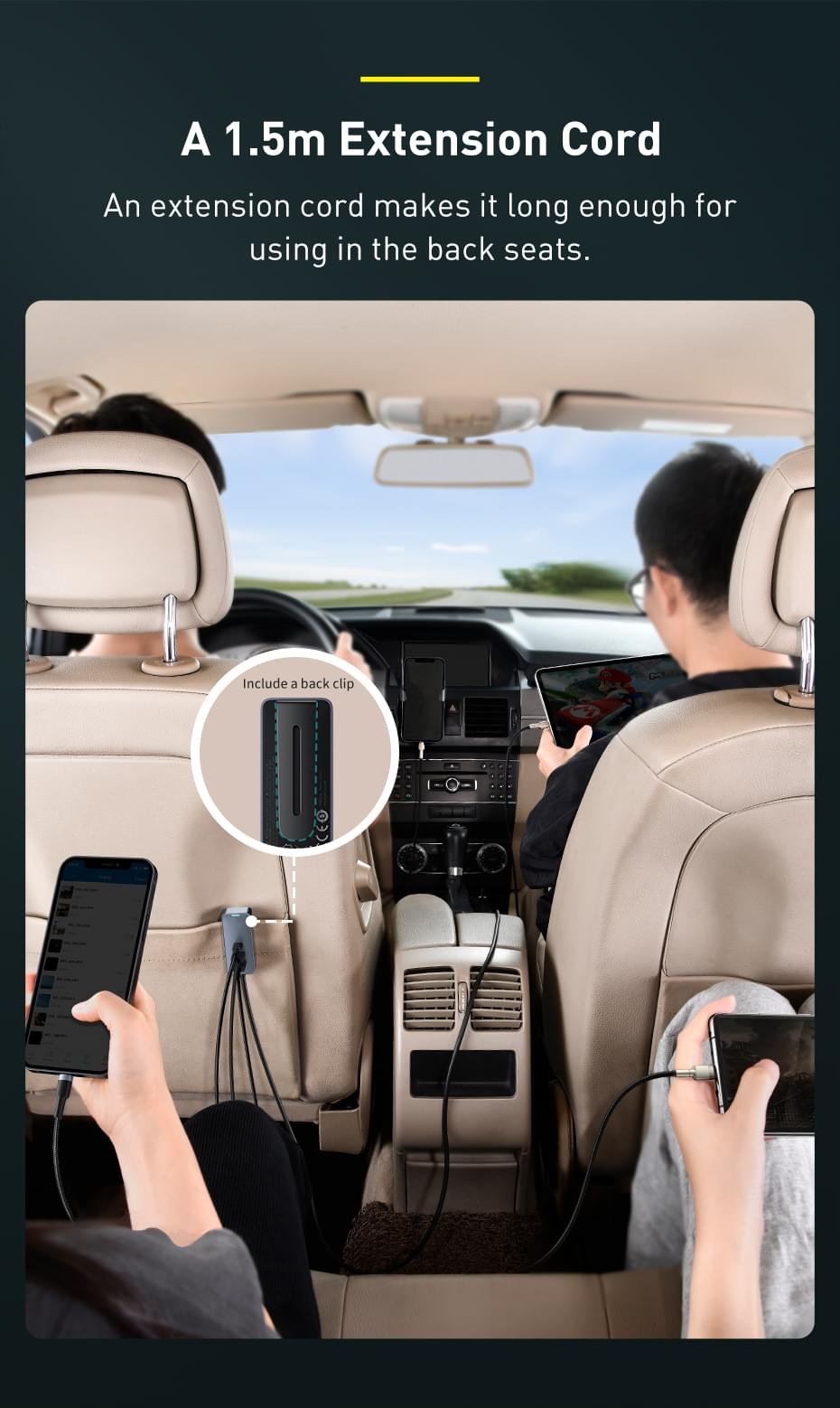 Baseus120W USB Type C 4.0 Fast Charging Four Port Car Charger - Image 14