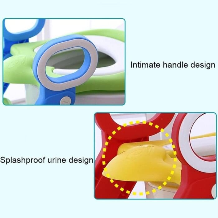 Folding Baby Potty Infant Kids Toilet Training Seat with 2 Adjustable Levels Ladder - Image 14