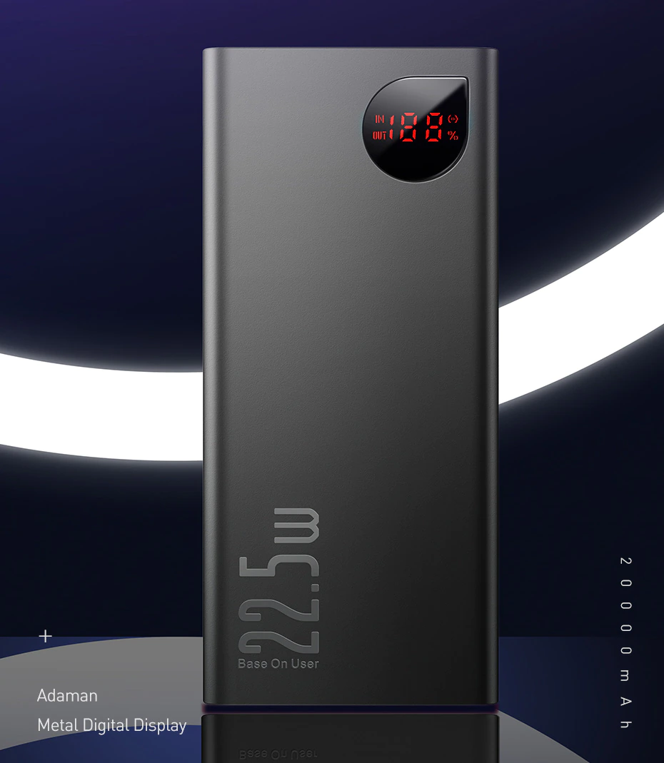 Baseus 22.5W Power Bank 20000mAh Portable Fast Charging Powerbank Type C PD Quick Charge Poverbank