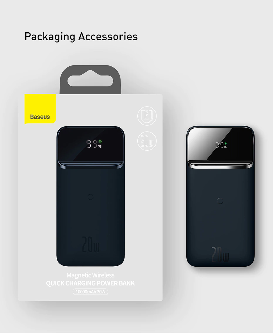 Baseus Magnetic Wireless Power Bank 10000mAh PD 20W Fast Charger Powerbank For iPhone Series - Image 14