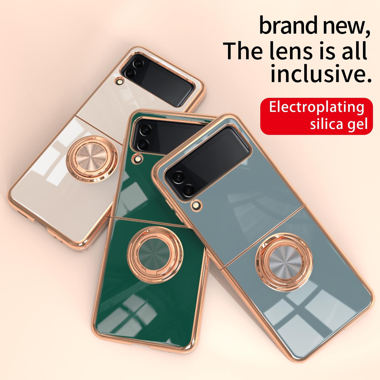 Luxury Premium Electroplated Finger Ring Case For Samsung Galaxy Z Flip Series - Image 21