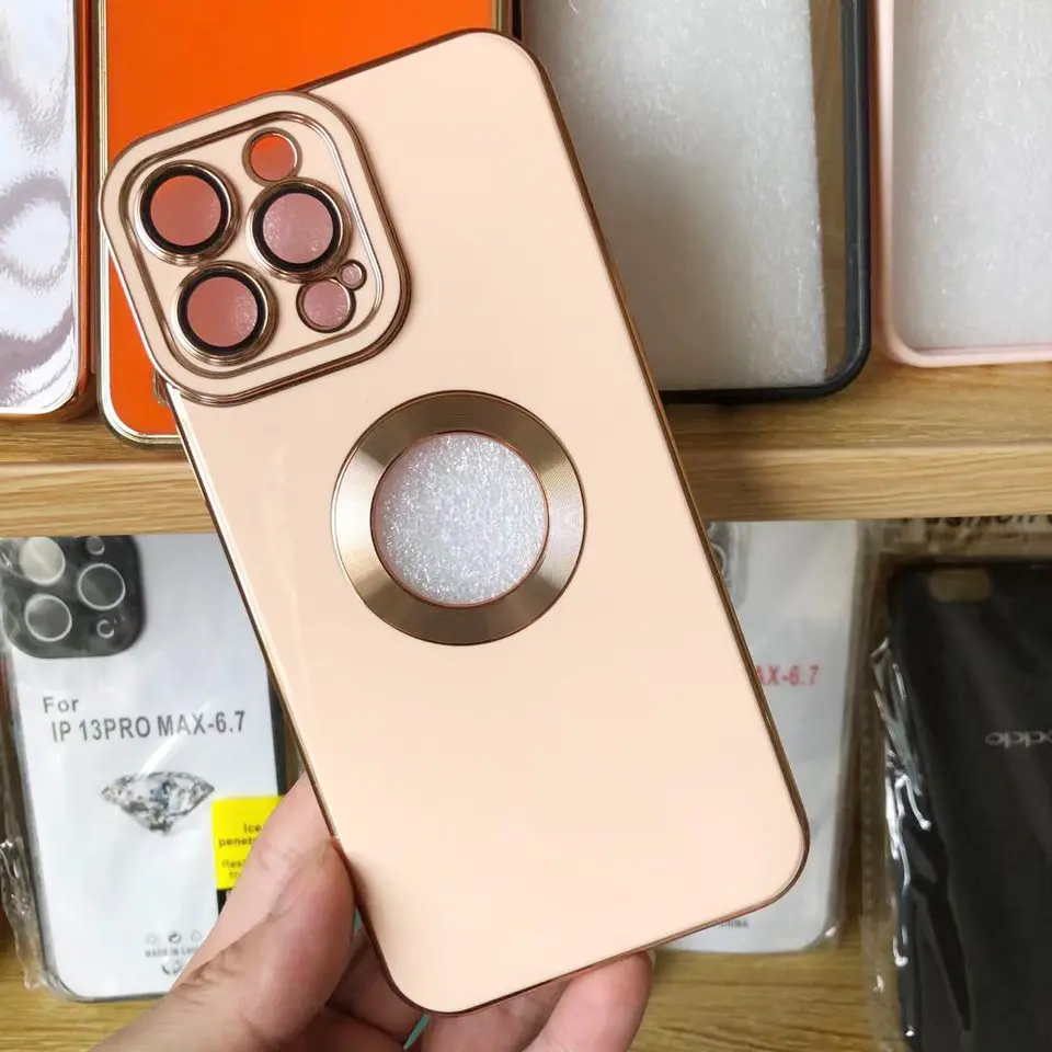 Luxury Soft Electroplated Phone Mini Hollow Out Silicone Case Cover and 3D Glass Protector For iPhone 13 and 14 Series - Image 16