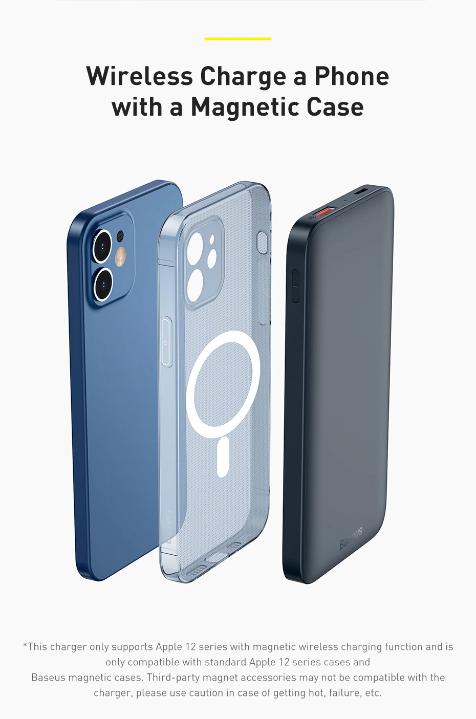 Baseus Magnetic Wireless Power Bank 10000mAh PD 20W Fast Charger Powerbank For iPhone Series - Image 15