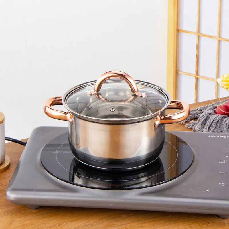 12 PCS Kitchenware Set Stainless Steel  Cooking Pots And Pans Pot Set With Glass Lid - Image 14