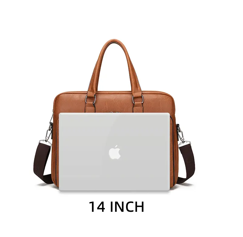 JEEP BULUO Waterproof Retro PU Leather Business Laptop Bag - Image 24