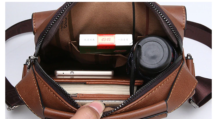Luxury Brand Vintage Leather Messenger Shoulder Bag - Image 5