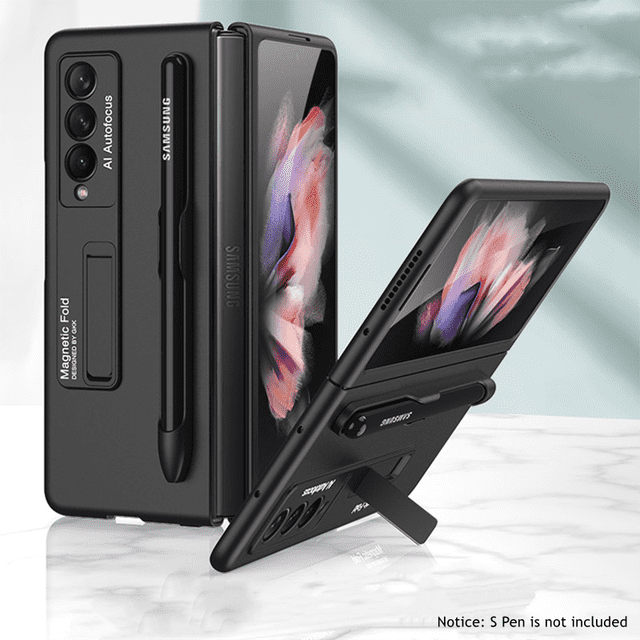 Luxury Premium Magnetic Pen Slot Hard Kickstand Protection Case Cover For Samsung Galaxy Z Fold Series - Image 5