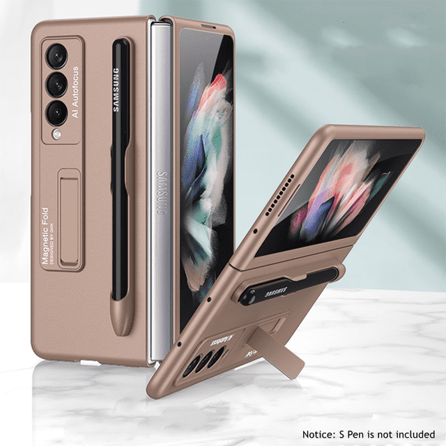 Luxury Premium Magnetic Pen Slot Hard Kickstand Protection Case Cover For Samsung Galaxy Z Fold Series - Image 4