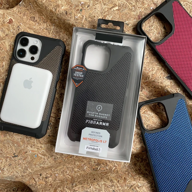 Magnetic Magsafe absorption Leather Phone Case Cover and 3D Glass Protector For iPhone 14 Pro Max - Image 3