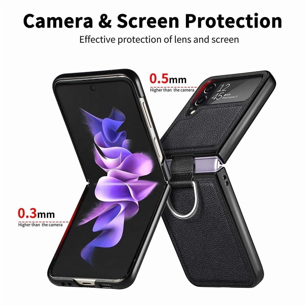 Luxury Premium Anti-Scratch Leather Phone Case Cover for Samsung Galaxy Z Flip 3 5G/ Z Flip 4 5G - Image 11
