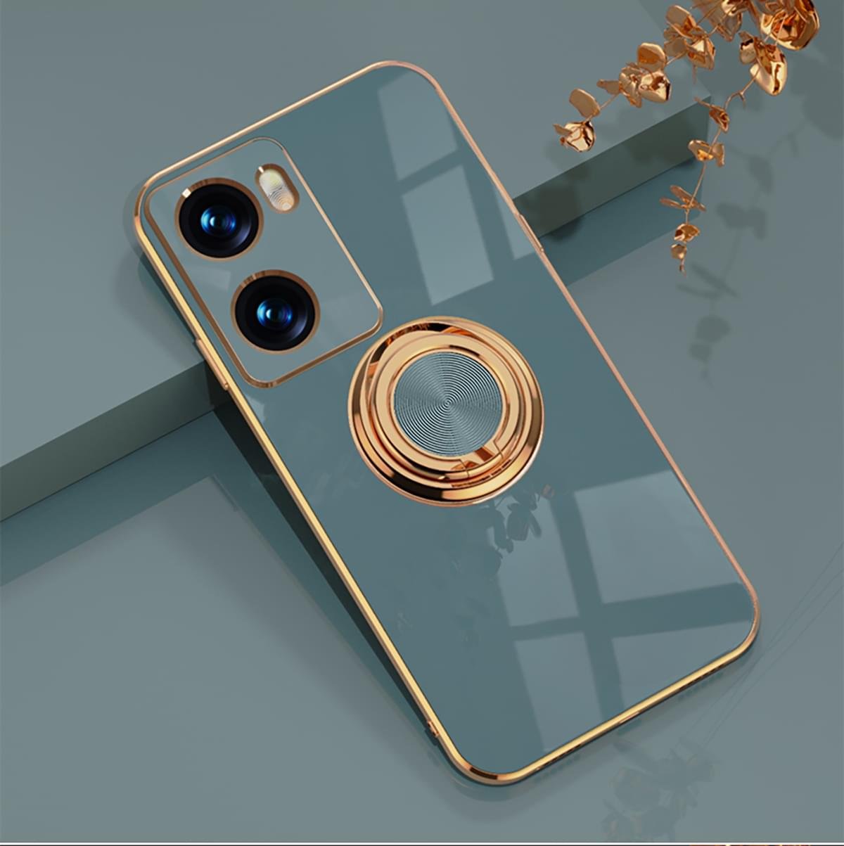 Luxury Premium Electroplated Gold Plated Case Cover and 3D Glass Protector For Oppo A77 - Image 10