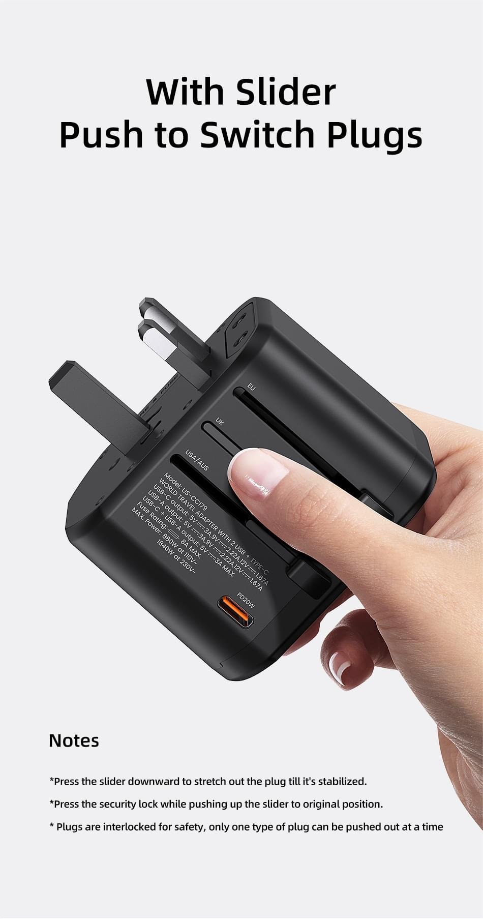 MOXOM 4 in1 with USB Charger Universal Adaptor Multi-Nation Travel Adapter - Image 19