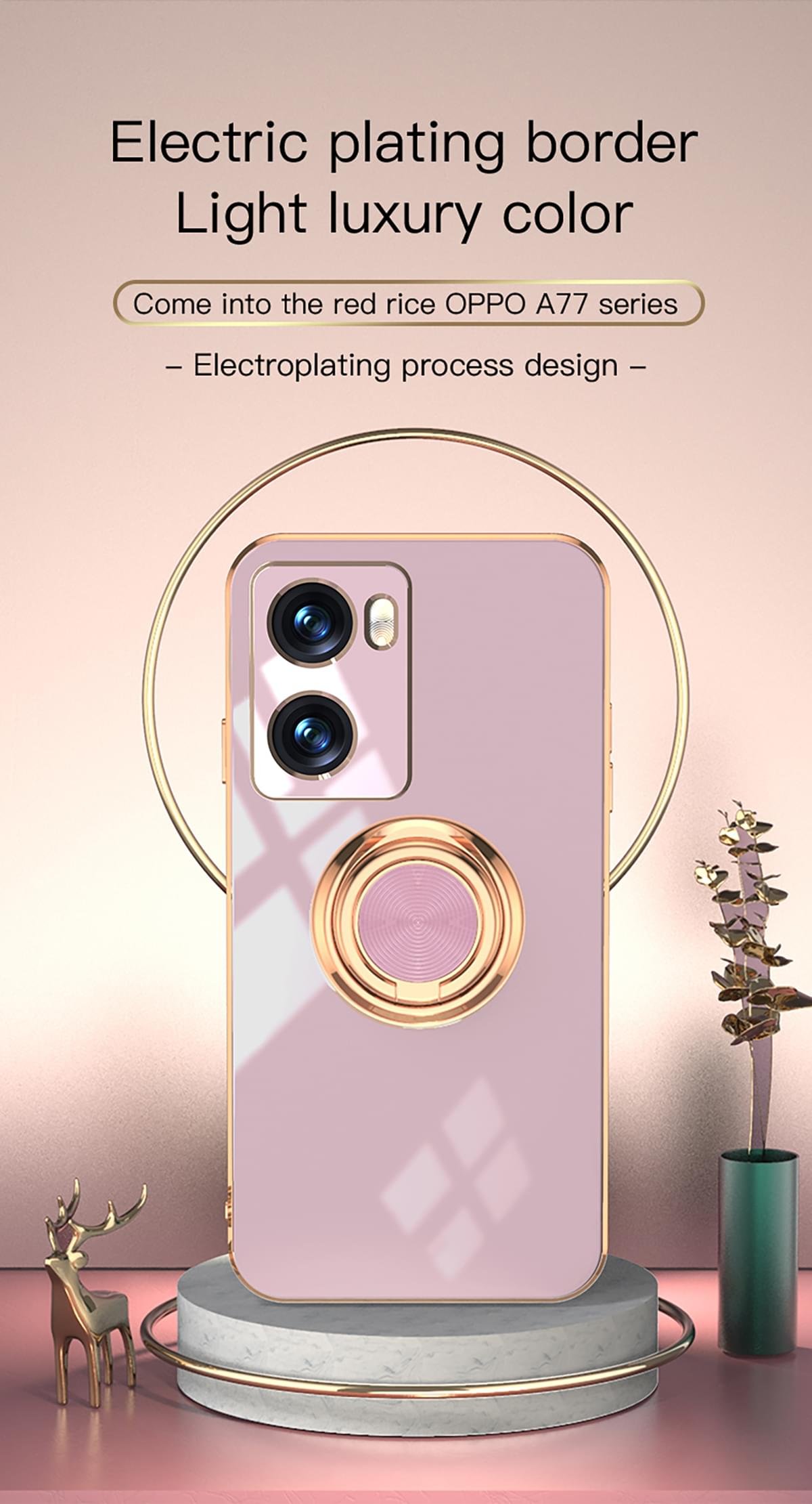 Luxury Premium Electroplated Gold Plated Case Cover and 3D Glass Protector For Oppo A77 - Image 13
