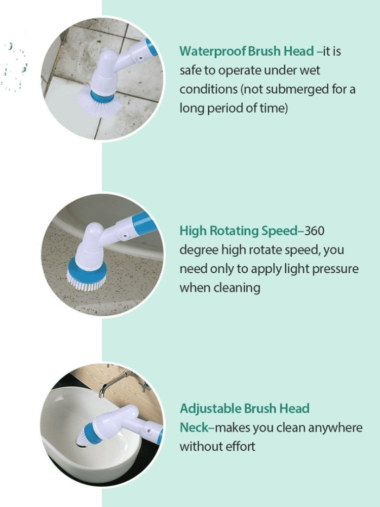 Electric Rechargeable Adjustable Cordless Spinning  Scrubber Brush - Image 13