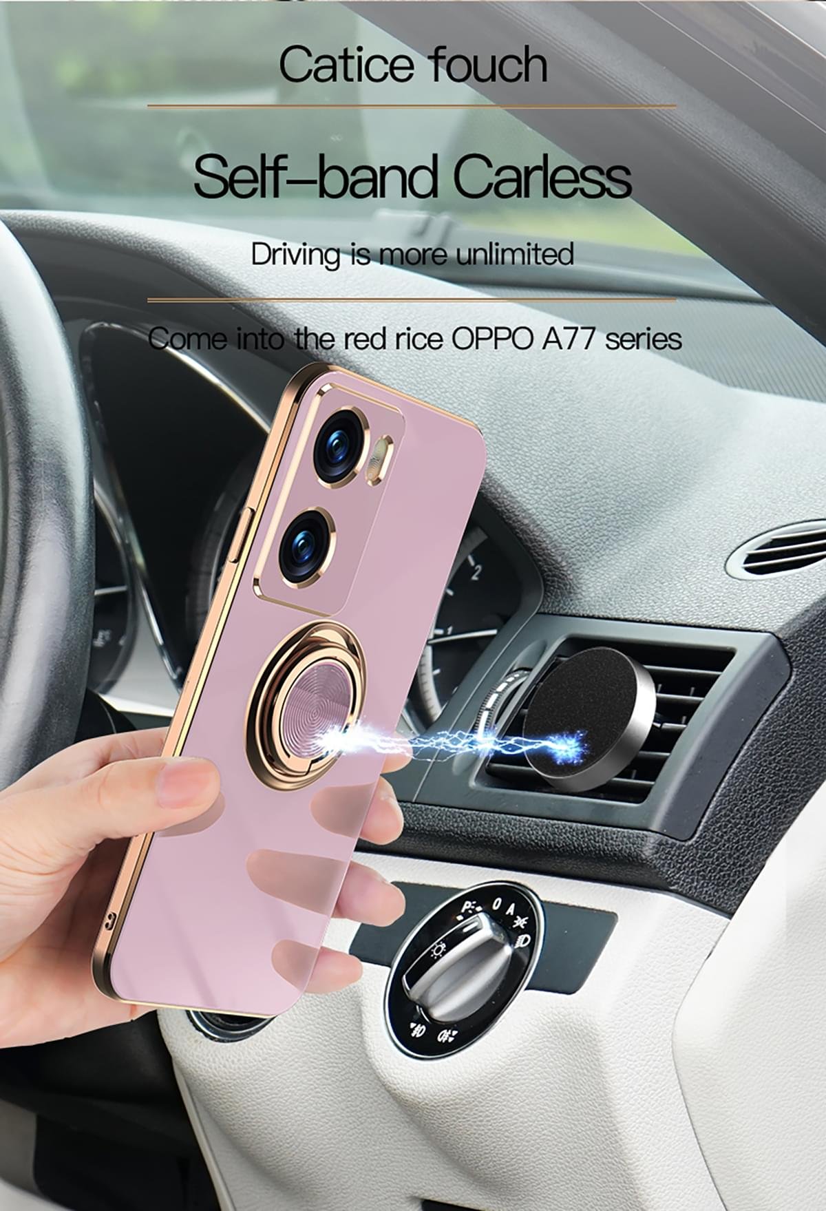 Luxury Premium Electroplated Gold Plated Case Cover and 3D Glass Protector For Oppo A77 - Image 9
