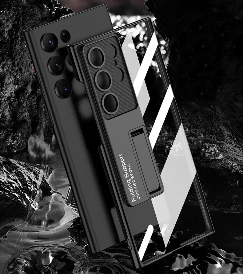 GKK Transparent Plating Bracket Plastic Case Cover For Galaxy S23 Ultra - Image 27