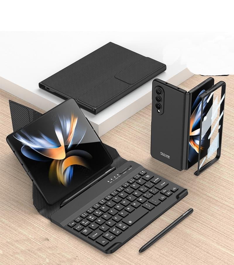 Luxury Premium Wireless Bluetooth keyboard Leather Case Cover For Samsung Galaxy Z Fold 3/Fold 4 - Image 16