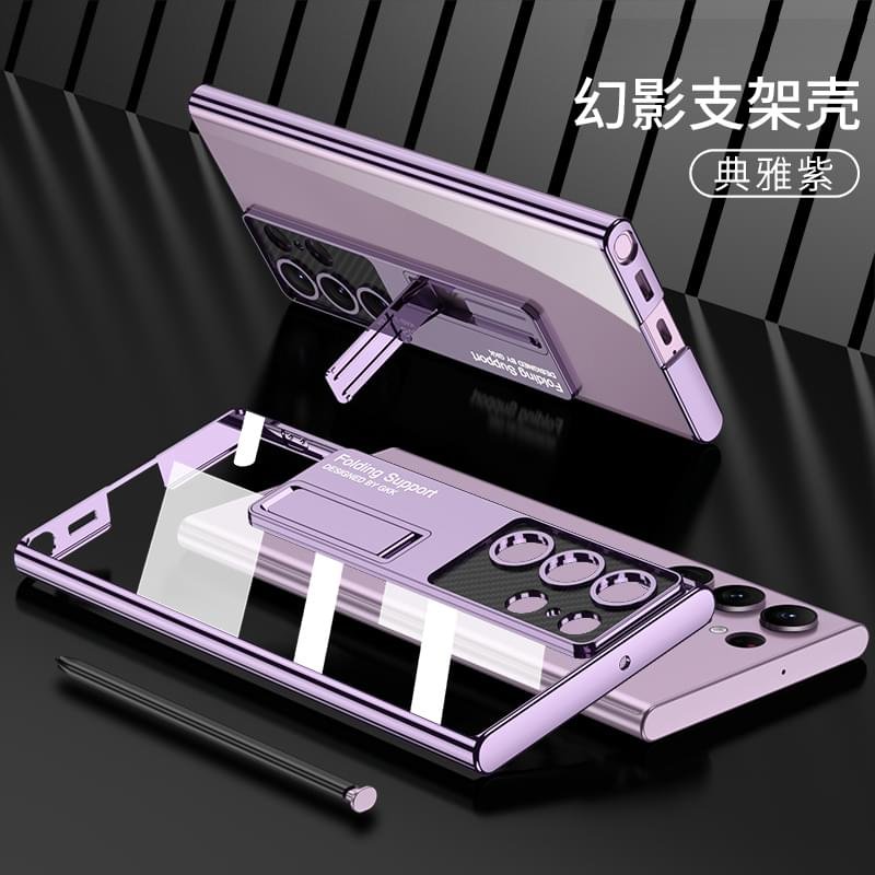 GKK Transparent Plating Bracket Plastic Case Cover For Galaxy S23 Ultra - Image 19