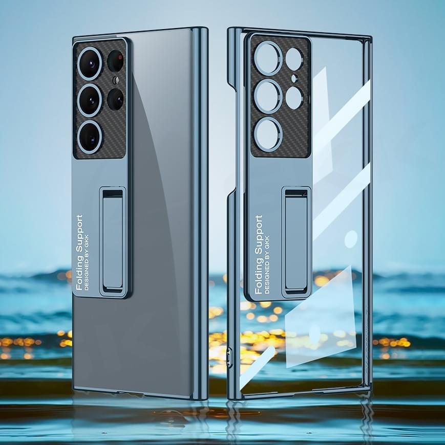 GKK Transparent Plating Bracket Plastic Case Cover For Galaxy S23 Ultra - Image 18