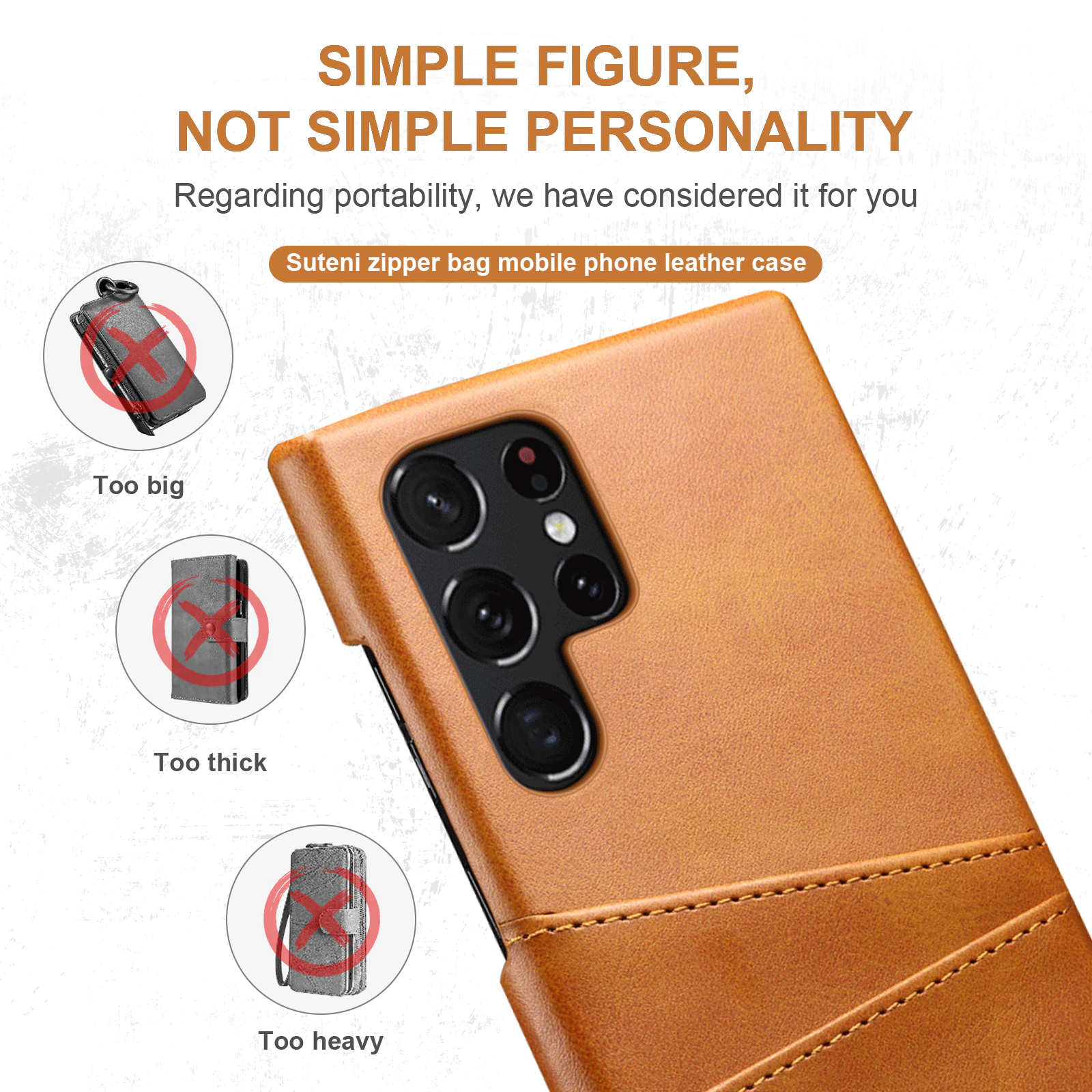 Luxury Premium Slim Leather Shell Case Cover For Samsung Galaxy S22 Ultra - Image 17