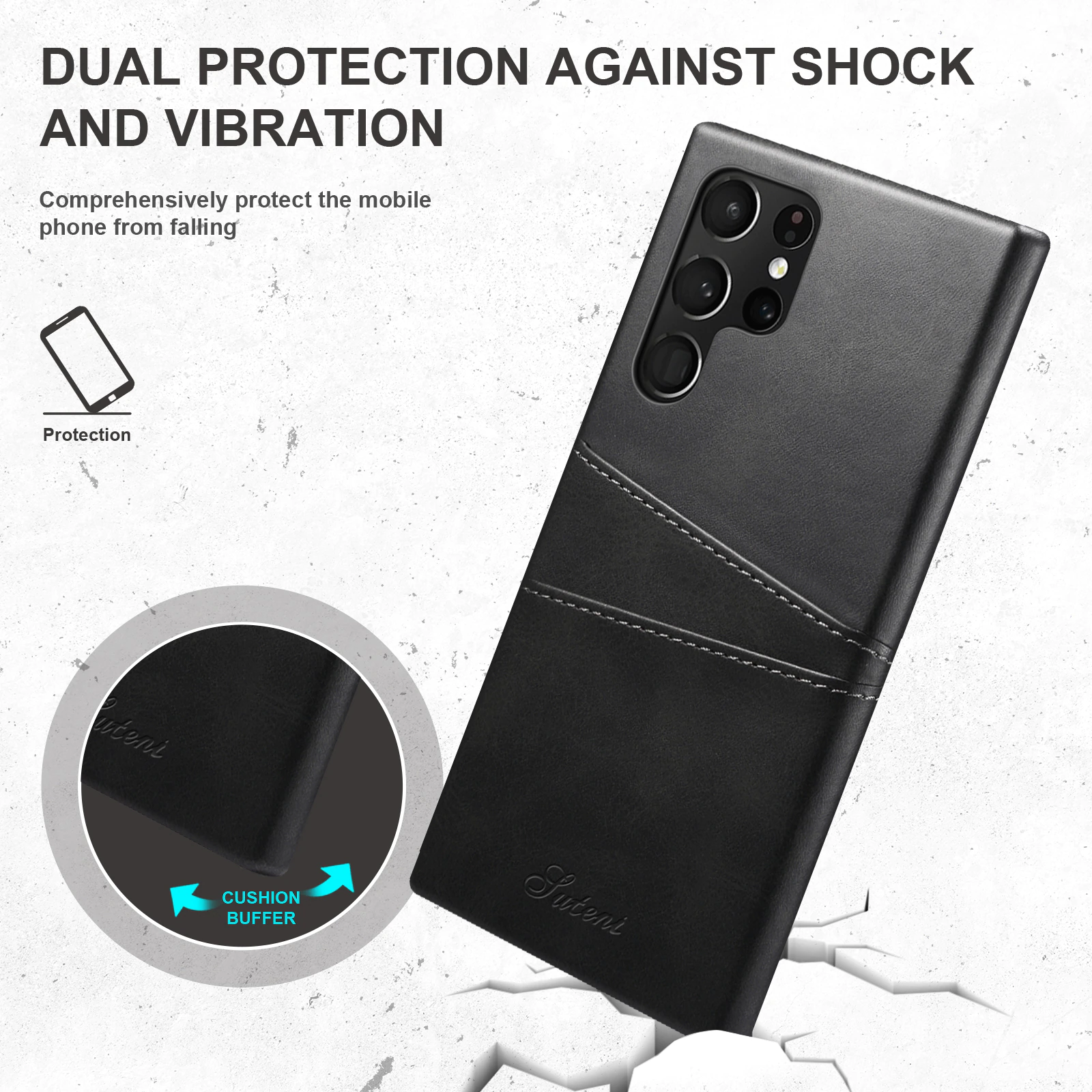 Luxury Premium Slim Leather Shell Case Cover For Samsung Galaxy S22 Ultra - Image 10