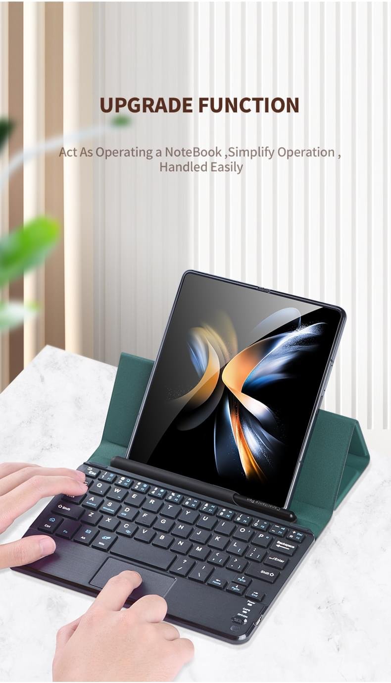 Luxury Premium Wireless Bluetooth keyboard Leather Case Cover For Samsung Galaxy Z Fold Phones - Image 19