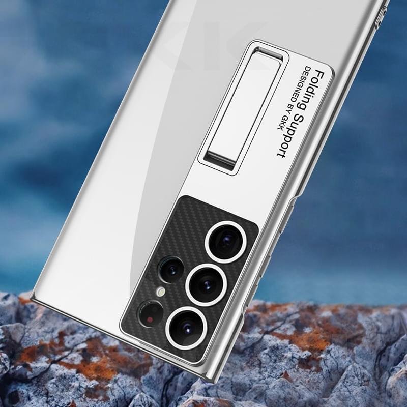 GKK Transparent Plating Bracket Plastic Case Cover For Galaxy S23 Ultra - Image 26