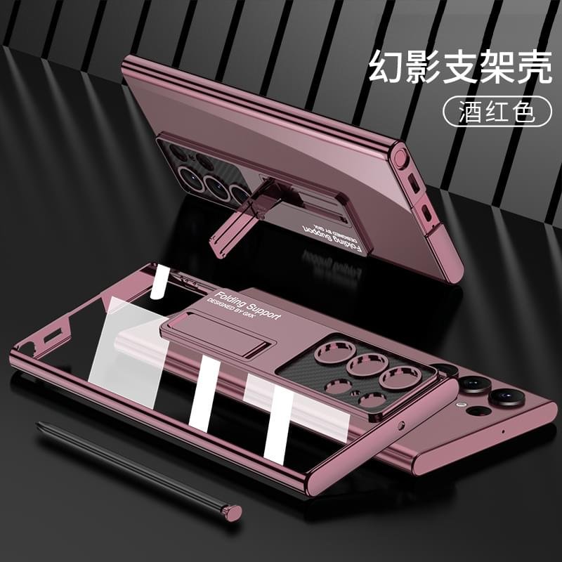 GKK Transparent Plating Bracket Plastic Case Cover For Galaxy S23 Ultra - Image 21