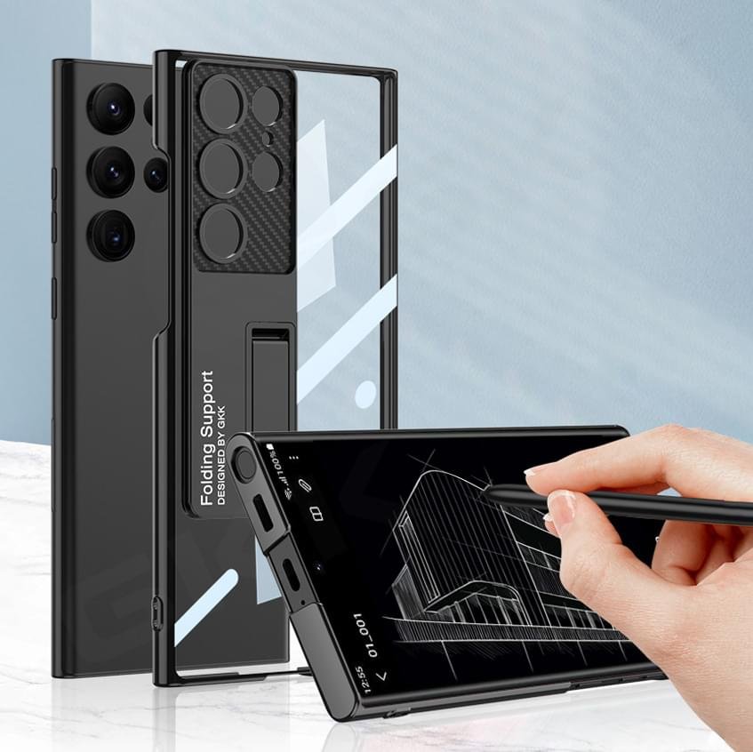 GKK Transparent Plating Bracket Plastic Case Cover For Galaxy S23 Ultra - Image 20