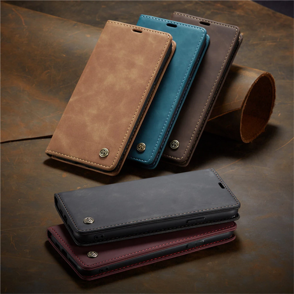 Luxury Premium Magnetic Caseme Retro Flip Wallet Leather Case Cover and 3D Glass Protector For iPhone Series - Image 23