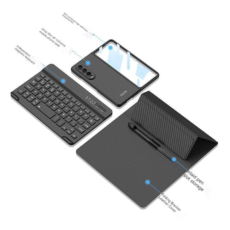 Luxury Premium Wireless Bluetooth keyboard Leather Case Cover For Samsung Galaxy Z Fold 3/Fold 4 - Image 20
