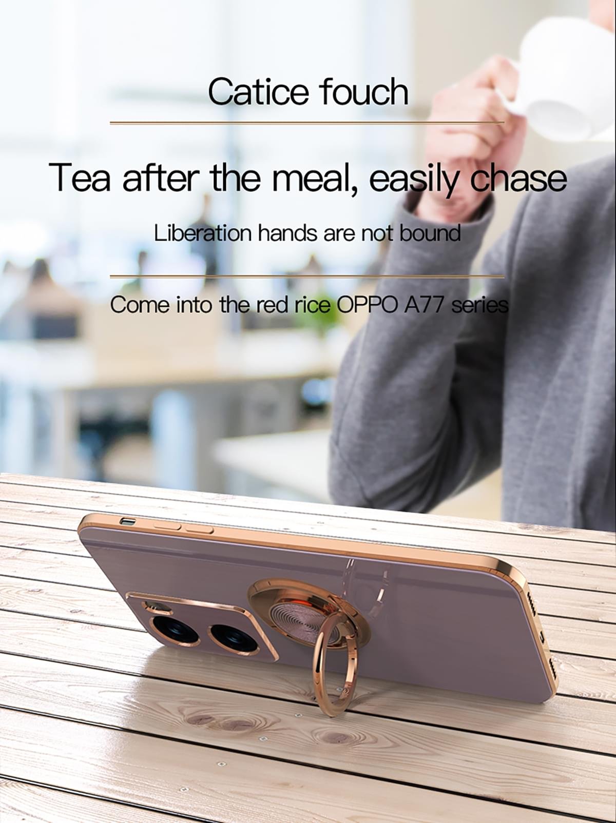 Luxury Premium Electroplated Gold Plated Case Cover and 3D Glass Protector For Oppo A77 - Image 12
