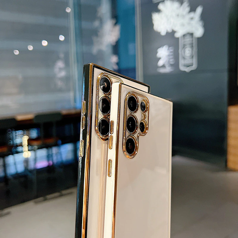 Luxury Plating Transparent Silicone Soft Phone Case for Samsung Galaxy S21 Ultra - Image 9