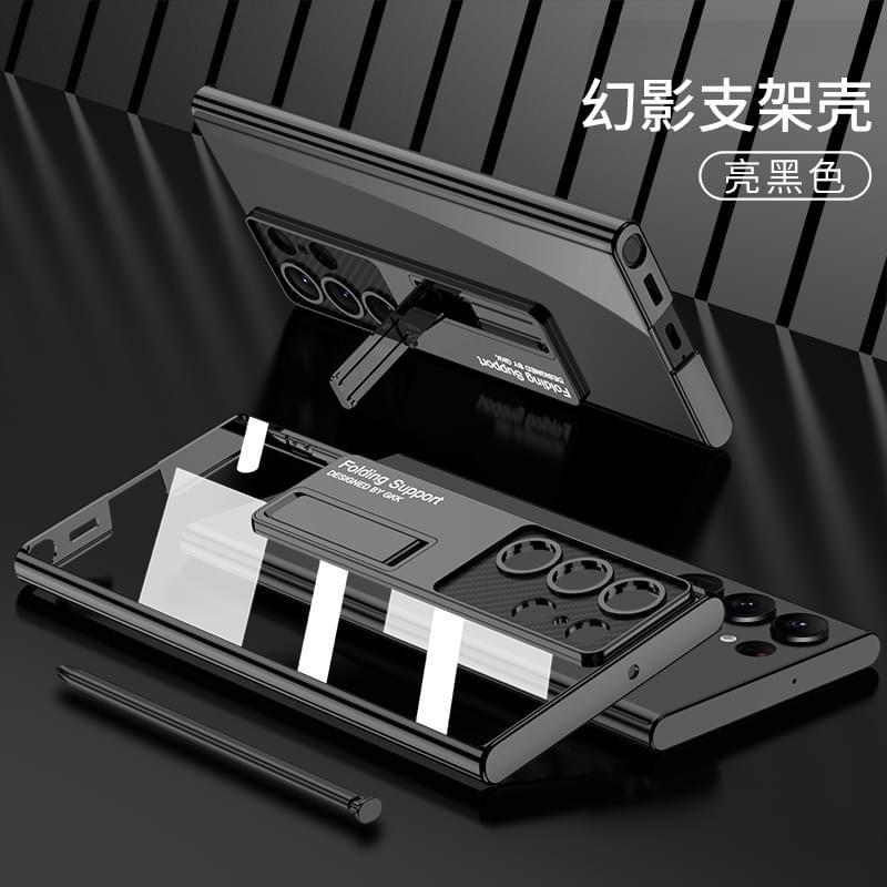 GKK Transparent Plating Bracket Plastic Case Cover For Galaxy S23 Ultra - Image 12