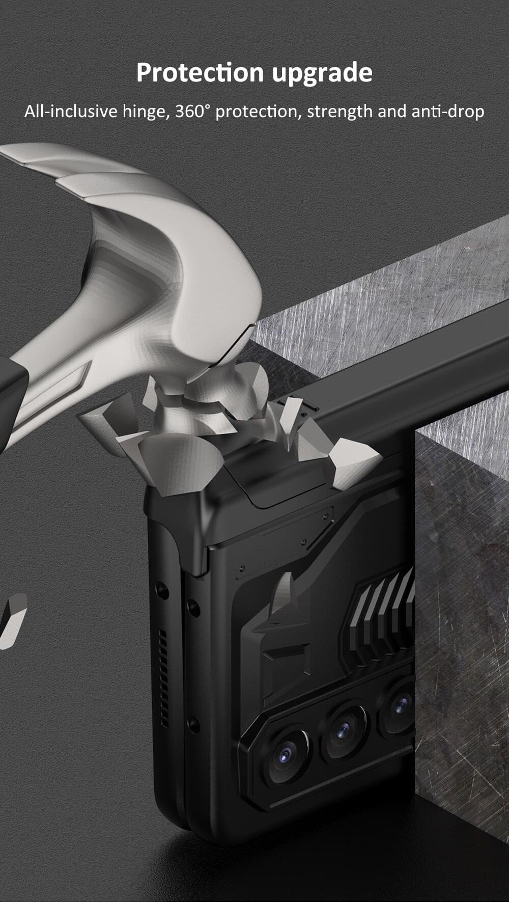 360 Magnetic Hinge Slide Pen Holder Case Cover and Outer Screen Glass For Galaxy Z Fold 4 - Image 10