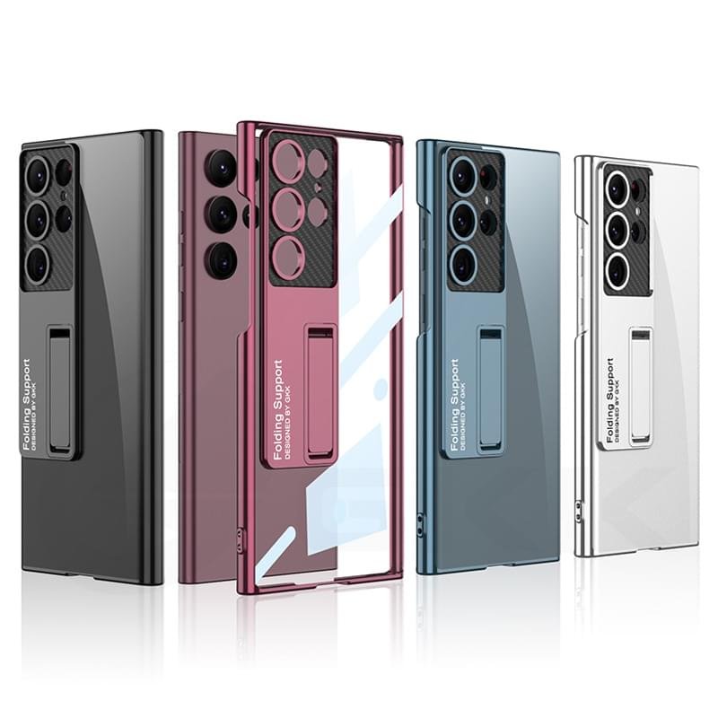 GKK Transparent Plating Bracket Plastic Case Cover For Galaxy S23 Ultra - Image 17