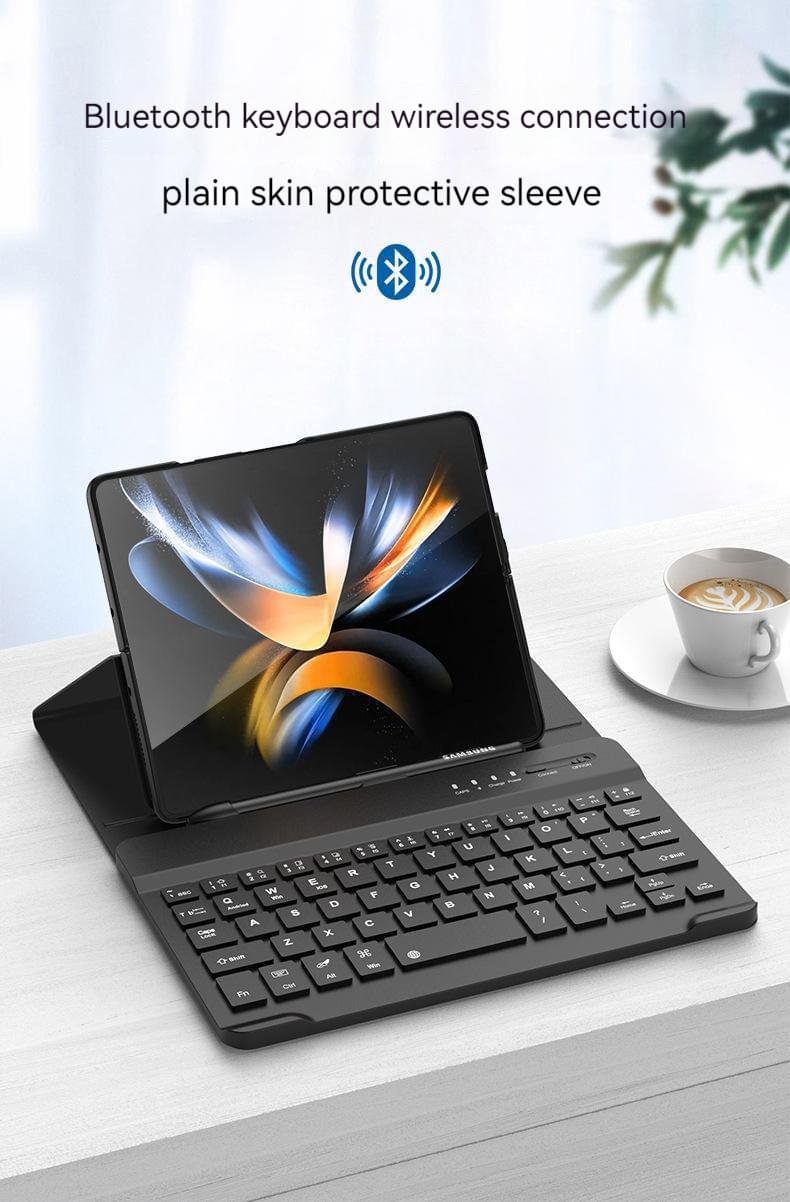 Luxury Premium Wireless Bluetooth keyboard Leather Case Cover For Samsung Galaxy Z Fold 3/Fold 4 - Image 18