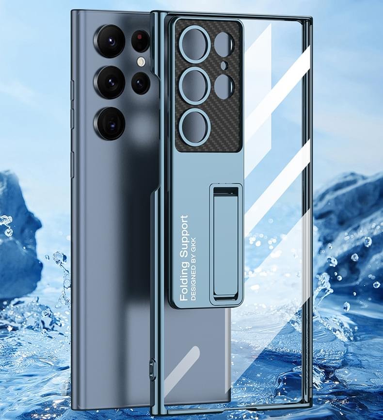 GKK Transparent Plating Bracket Plastic Case Cover For Galaxy S23 Ultra - Image 13