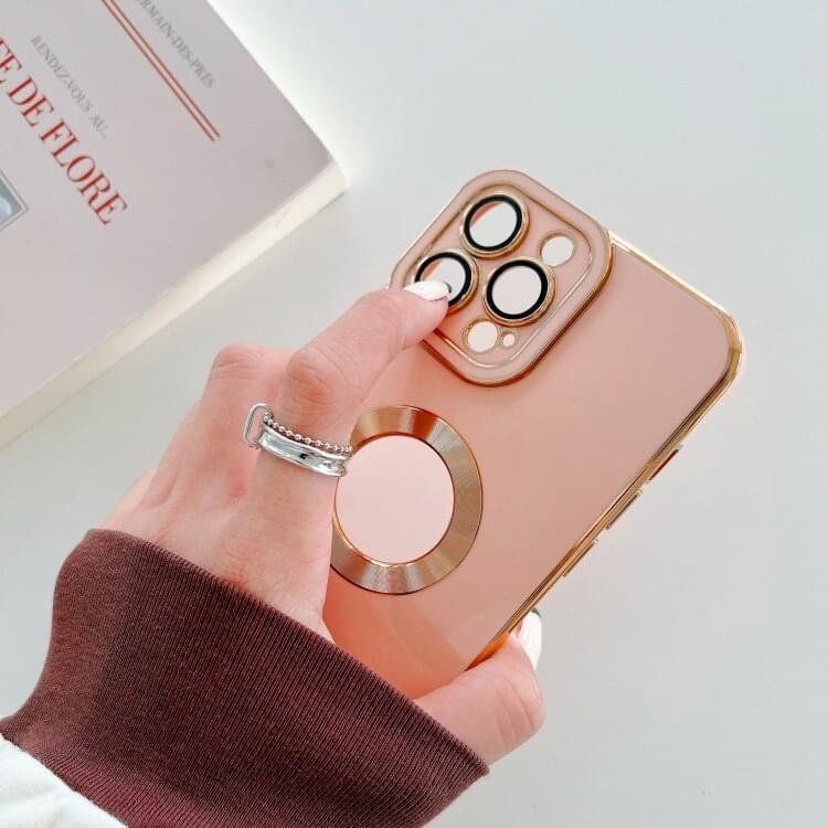 Luxury Soft Electroplated Phone Mini Hollow Out Silicone Case Cover and 3D Glass Protector For iPhone 13 and 14 Series - Image 7